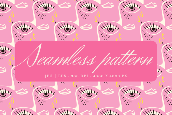 Download Pink Aesthetic Pattern with Faces - Aesthetic pattern Collection