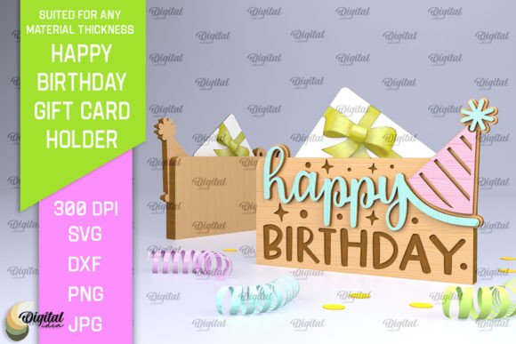 Download Birthday Gift Card Holder Laser Cut - Gift card Collection