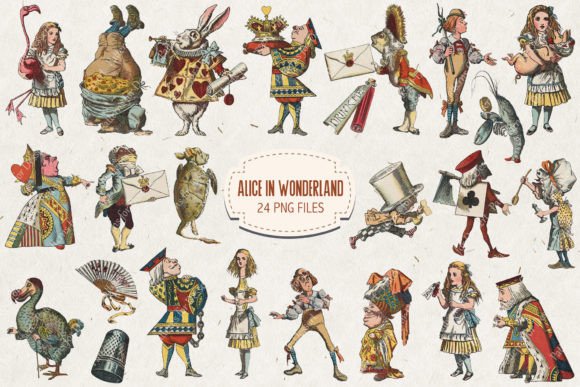 Download Vintage Alice in Wonderland Characters - Alice Collection