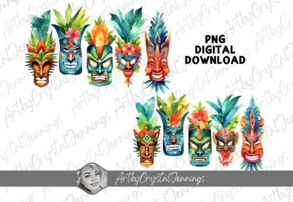 Download Colorful Hawaiian Luau Tiki Mask PNG - Hawaii Collection