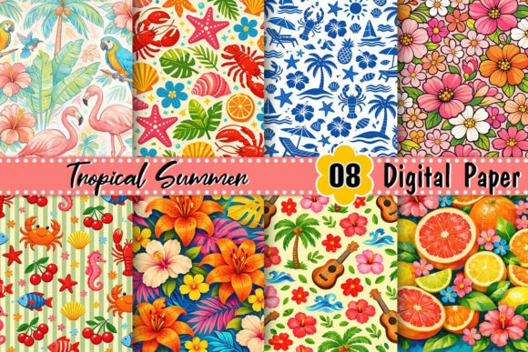 Download Tropical Summer Digital Paper - Premium Resources