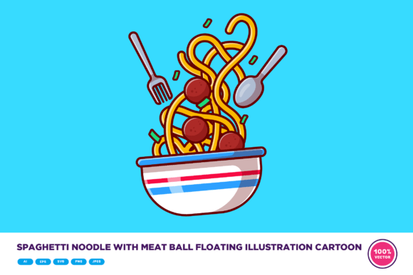 Download Spaghetti Noodle with Meat Ball Floating - Noodle Collection